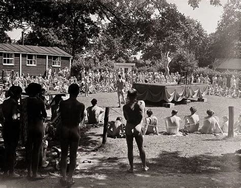 naked family pictures|Family beauty contest at a nudist camp , 1965